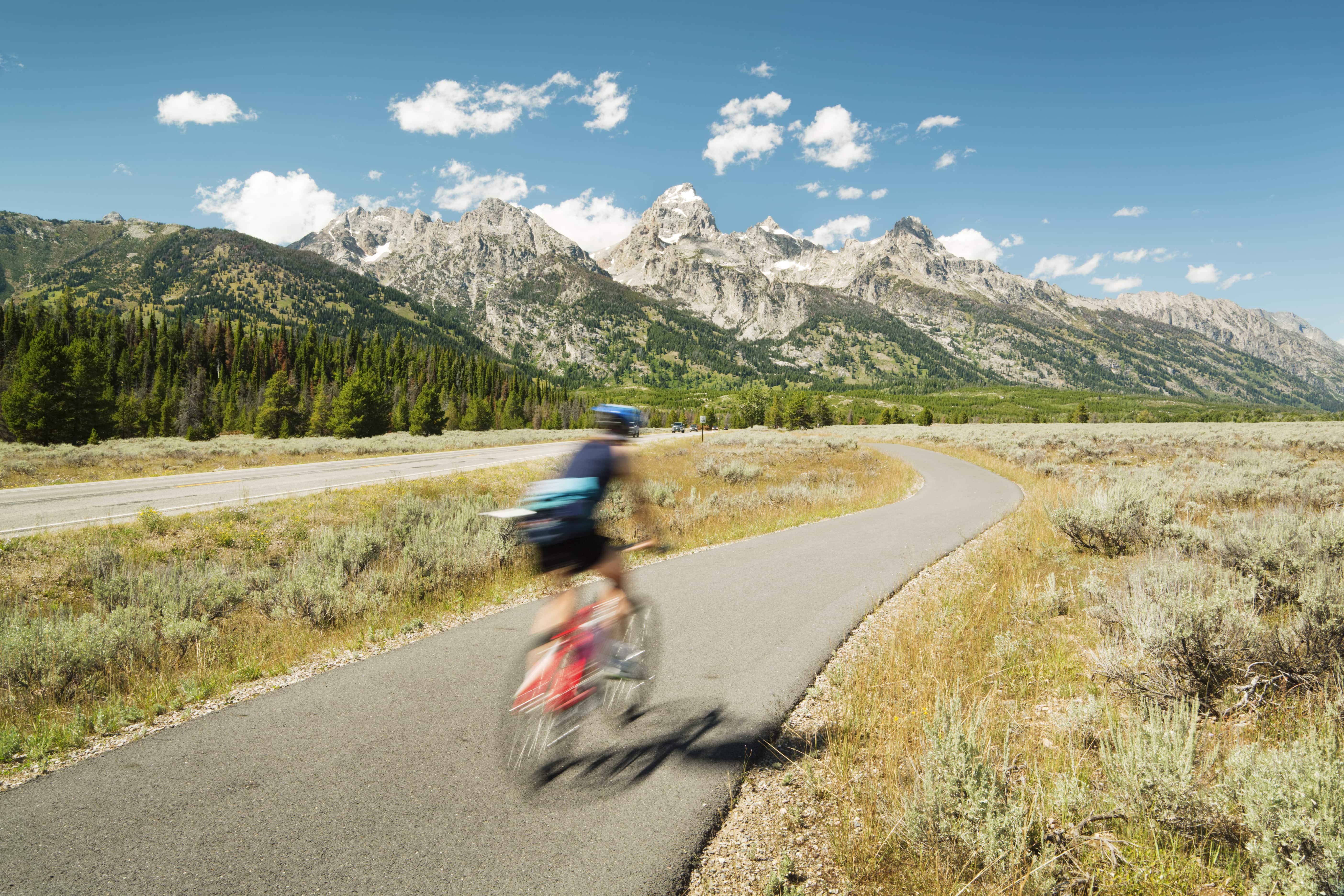 road biking in grand teton