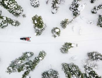 Snowmobile In Winter