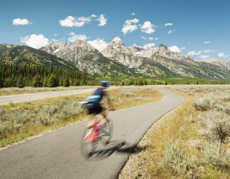 road biking in grand teton