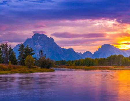 Beautiful Fall Sunset Behind The Tetons Beautiful Fall Sunset Behind The Tetons
