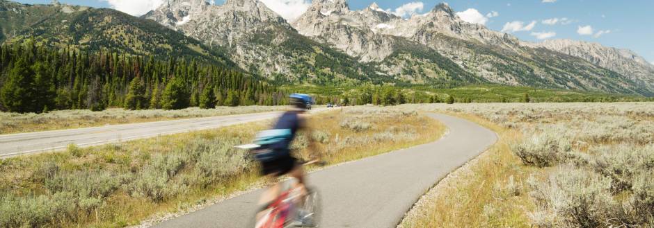 road biking in grand teton