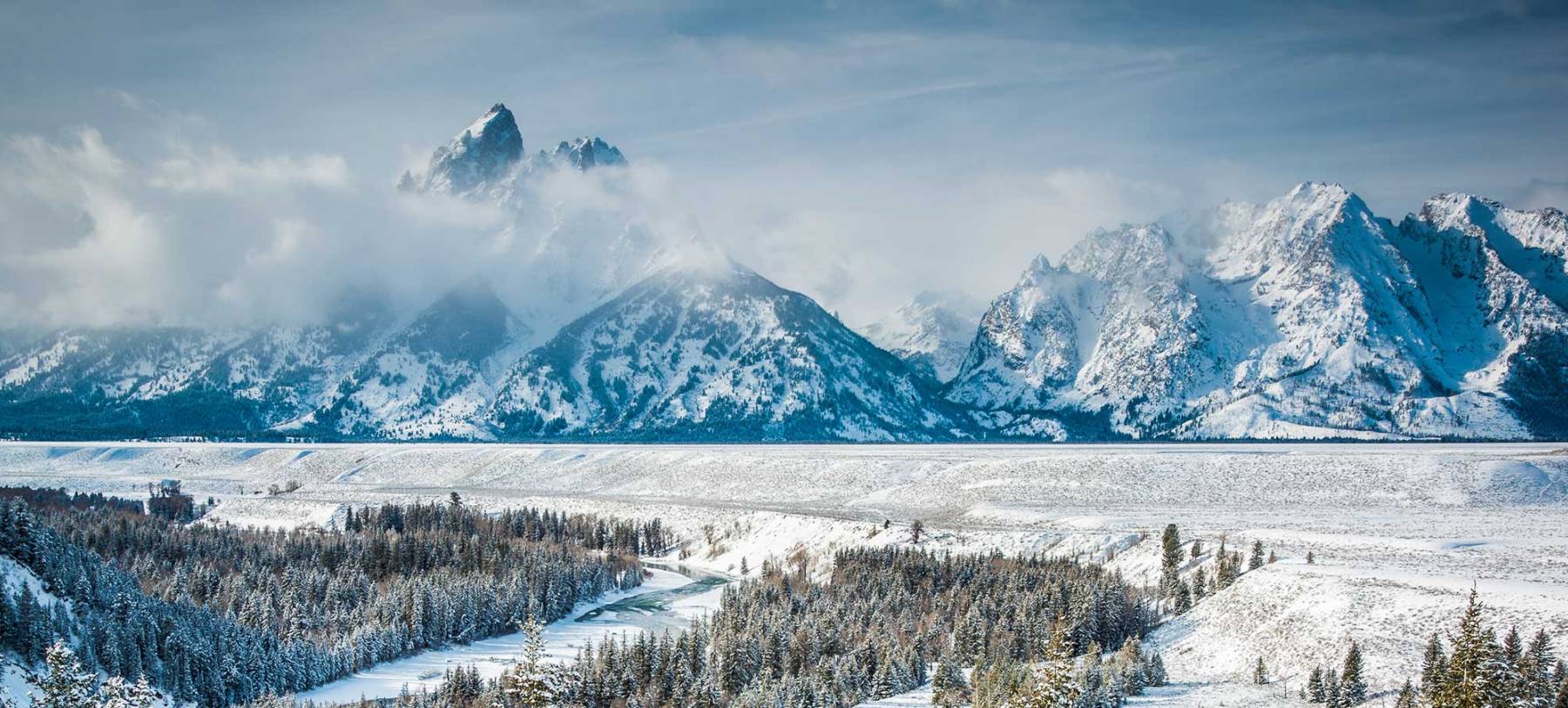 Tetons & Snake River In Winter