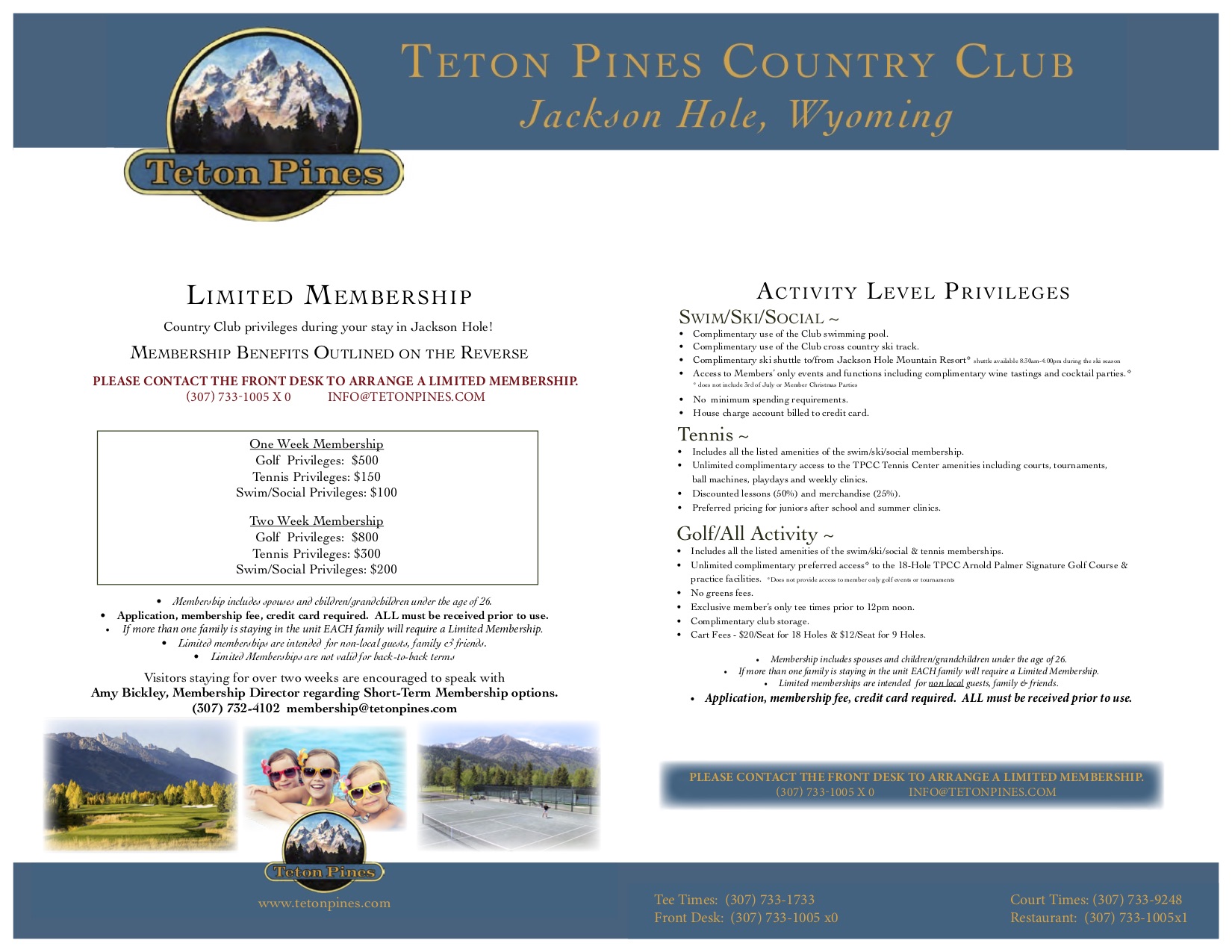 Teton Pines Limited Membership