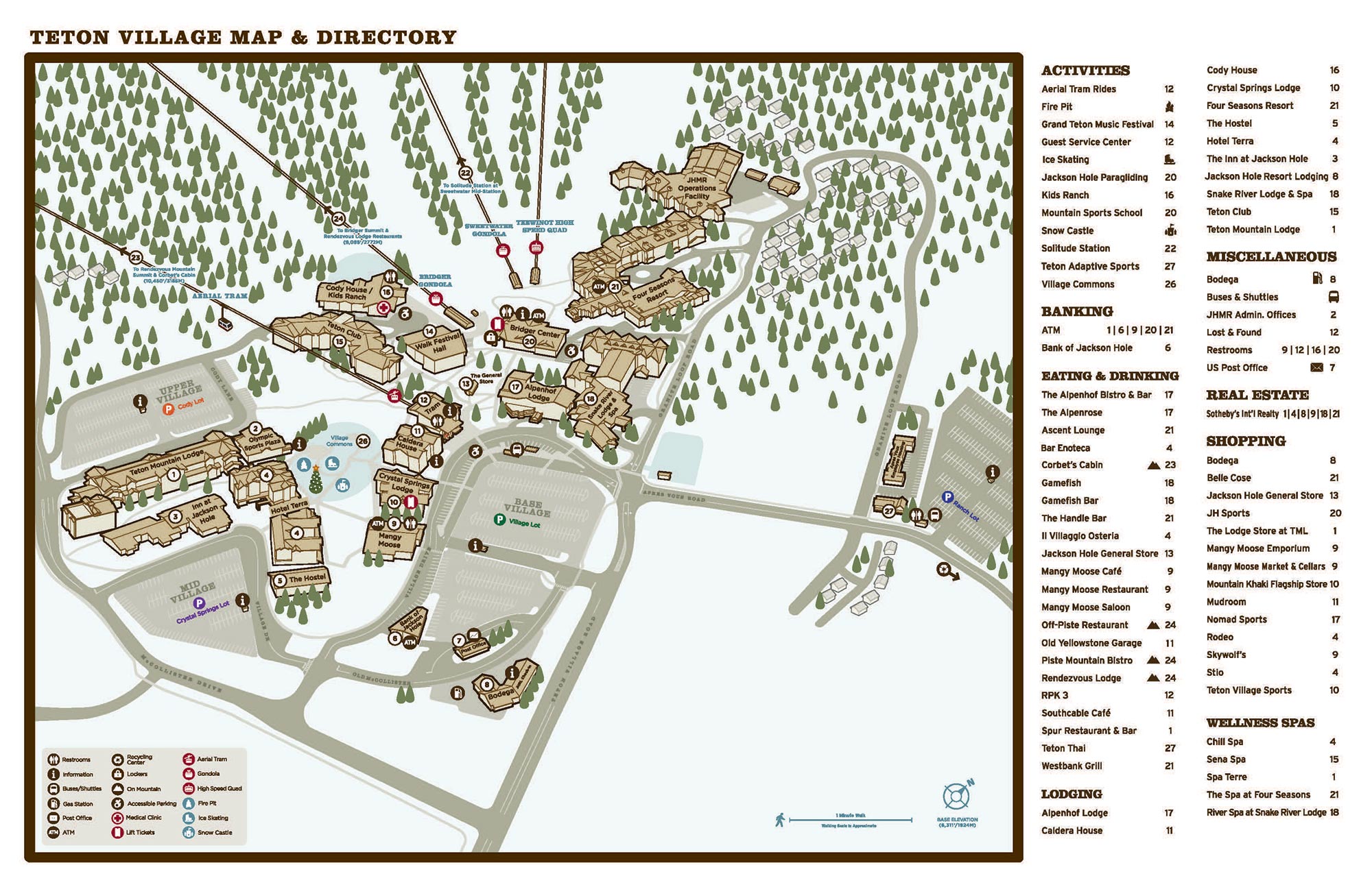 Teton Village Map - Winter