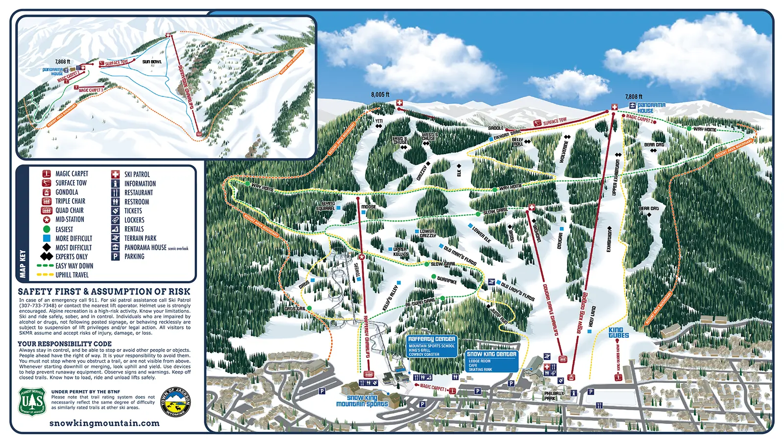 Snow King Winter Trail Map